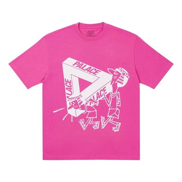 PALACE If You Builf It Triangle Logo Printing Short Sleeve Unisex Pink P20TS078