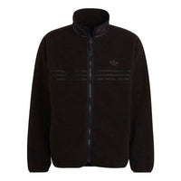 Men's adidas originals Stay Warm Fleece Lined Polar Fleece Sports Jacket Black HF9216