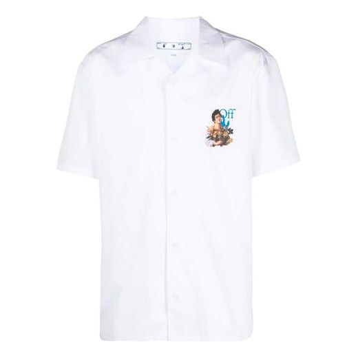 Off-White SS21 Pattern Printing Short Sleeve lapel Shirt Slim Fit Version White OMGA163S21FAB0080145