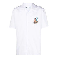 Off-White SS21 Pattern Printing Short Sleeve lapel Shirt Slim Fit Version White OMGA163S21FAB0080145
