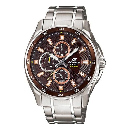 CASIO Quartz EDIFICE BrownRed Dial Mens BrownRed Analog EF-334D-5A2021