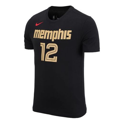 Nike Basketball Sports Short Sleeve Memphis Gray Memphis Grizzlies Morant No. 12 Black CT9782-010
