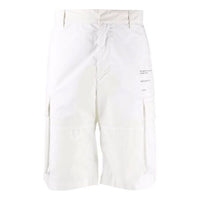 Off-White SS21 Logo Printing Cargo Pocket Shorts White OMCB048S21FAB0020110