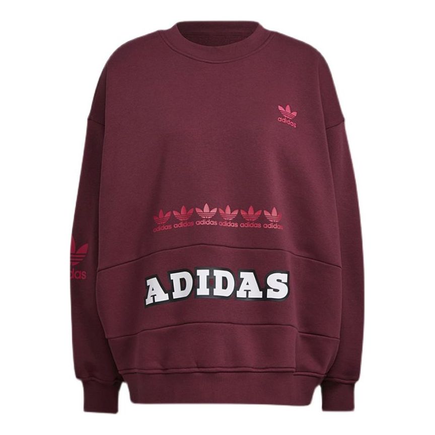(WMNS) adidas Originals Logo Play Sweatshirt 'Claret' H20452