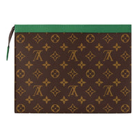 LOUIS VUITTON Pochette Voyage MM Monogram Macassar Canvas 'Green' M82854