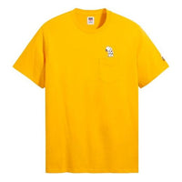 Men's Levis x Peanuts Crossover Pocket Pattern Loose Round Neck Short Sleeve Yellow 34310-0014