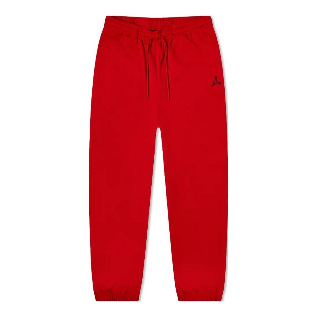 Air Jordan Solid Color Embroidered Lacing Bundle Feet Sports Pants Women's Red DN4575-687