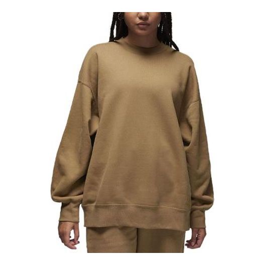 (WMNS) Air Jordan Flight Fleece Crewneck Sweatshirt 'Brown' FB5116-395