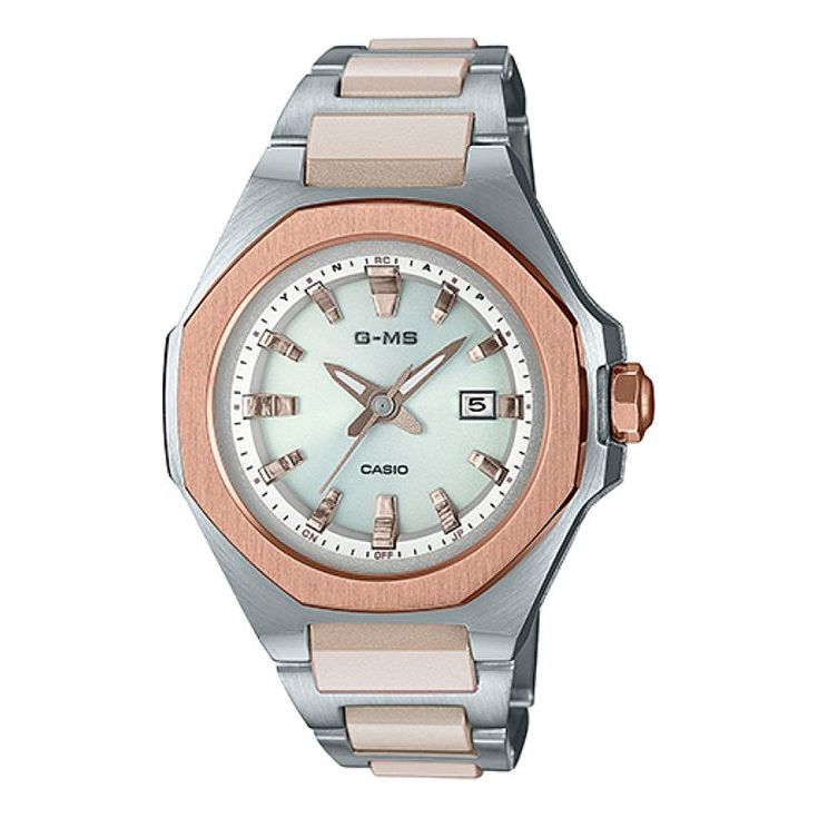 CASIO Fashion Stylish Stainless Steel Strap Quartz Watch Waterproof Date Display White Dial Analog MSG-W350CSG-7AJF