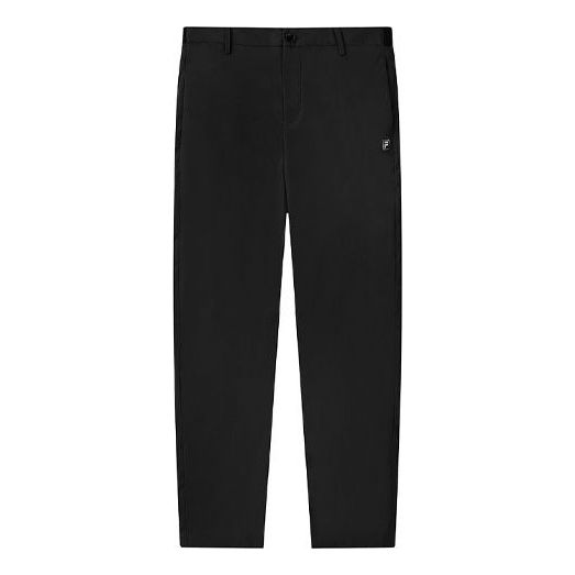 FILA Woven Solid Color Straight Casual Sports Long Pants Black F11M132854F-BK