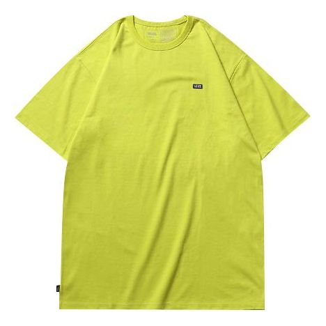 Vans Off The Wall Tee Minimalistic Small Logo Short Sleeve Couple Style Yellow Green Lime VN0A49R7RHT