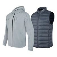 Skechers Hooded Woven 3-In-1 Down Jacket 'Grey Black' P423M114-02N6