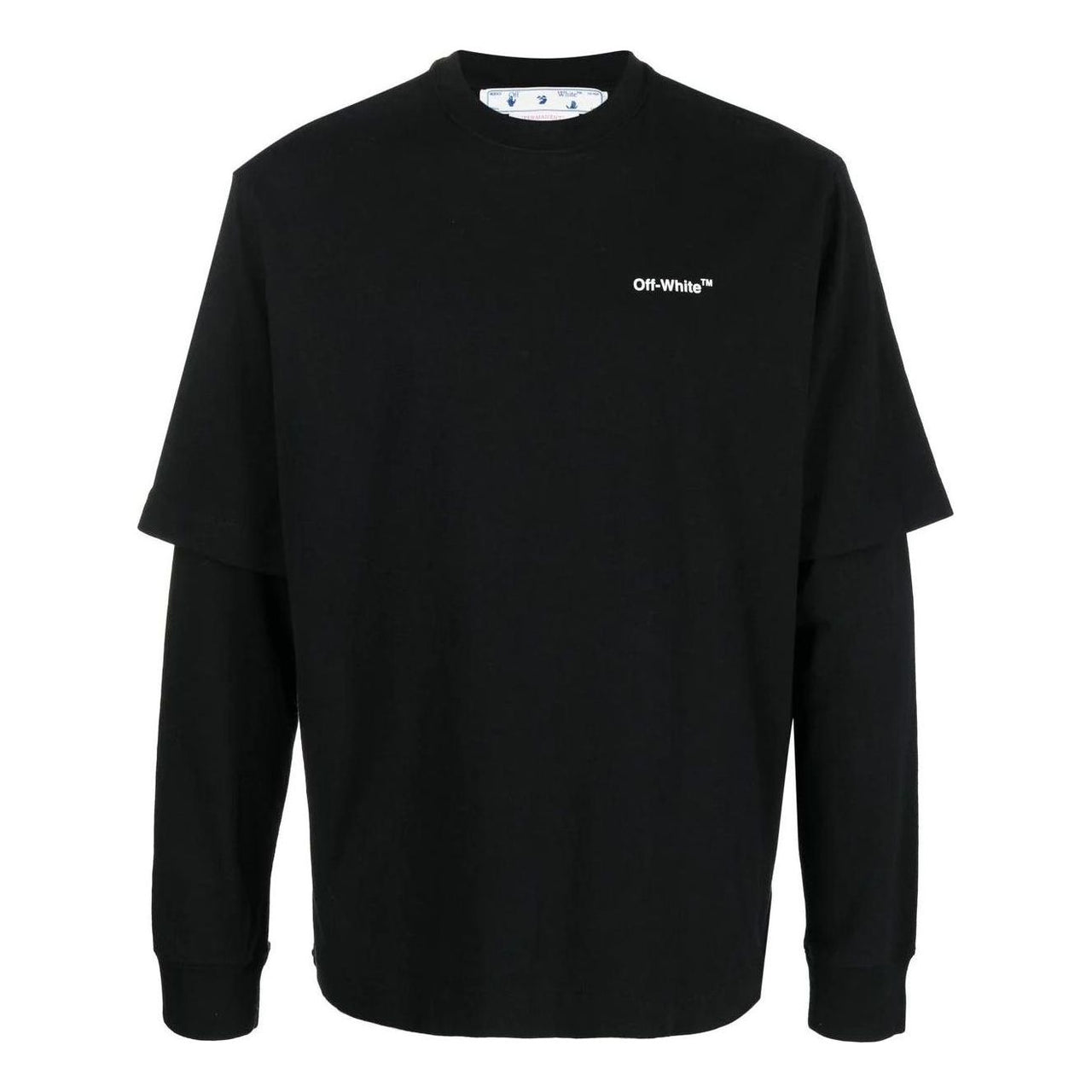 Men's Off-White FW22 Painting Printing Casual Long Sleeves Loose Fit Black T-Shirt OMAB068C99JER0021001