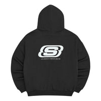 (WMNS) Skechers Logo Printed Hoodie 'Black White' L421W025-0018