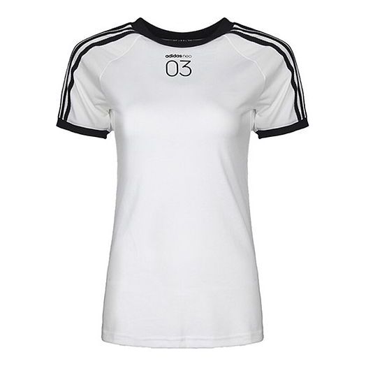 (WMNS) adidas neo Cs 3s Tee Casual Sports Round Neck Breathable Short Sleeve White CV9605