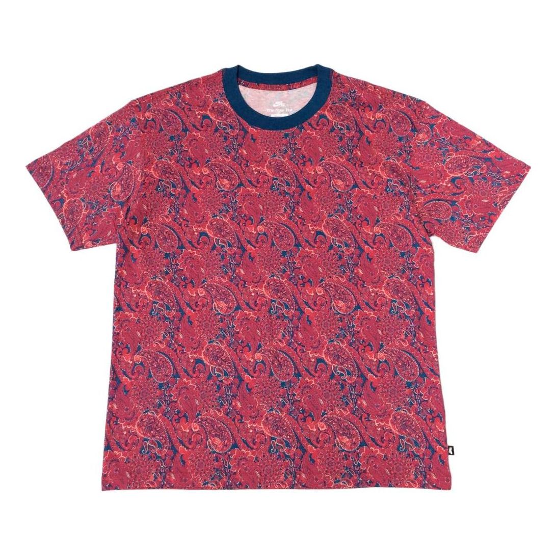 Men's Nike Curved Teardrop Printing Cotton Short Sleeve Red T-Shirt DN7304-662