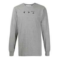 Off-White SS21 Arrowslogo Pattern Printing Round Neck Long Sleeves Ordinary Version Gray OMAB001S21JER0060845