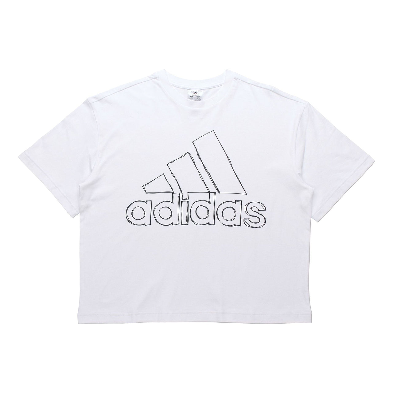 (WMNS) adidas  Big Logo T-Shirt Asia Sizing 'White' GV5173