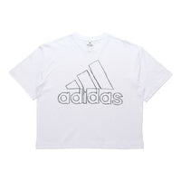(WMNS) adidas  Big Logo T-Shirt Asia Sizing 'White' GV5173