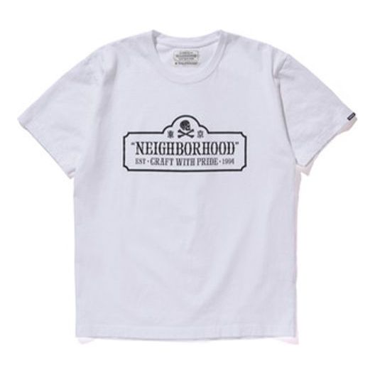 NEIGHBORHOOD Round Neck Casual Short Sleeve Unisex White NBHD17SS-02