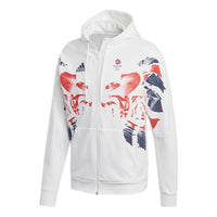 Men's adidas Colorblock Logo Sports Alphabet Jacket White FS0115