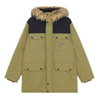 New Balance Warm Hooded Down Jacket Asia Sizing 'Olive Green Black' AMJ13329-OV