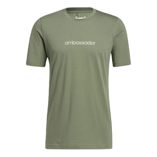 adidas Adcrs Grph T Alphabet Printing Round Neck Sports Short Sleeve Green GM1208