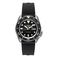 Men's SEIKO No. 5 Series Rubber Strap Black Sports Mechanical Watch SRPD73k2 SRPD73K2