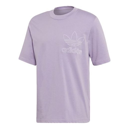 adidas originals Round Neck Pullover Short Sleeve Purple DV1561