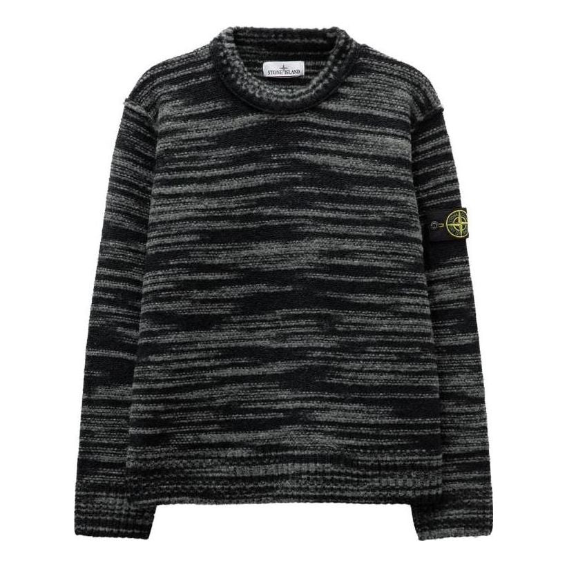 STONE ISLAND Reverse Seam Marl Crew Knit 'Black' 7915532D3-V0029