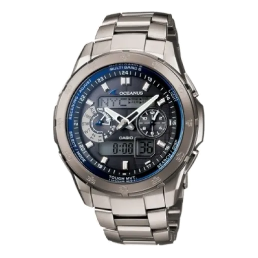 Men's CASIO Oceanus Series quartz Metallic Black 100 waterproof Analog Mens OCW-T400TD-1A