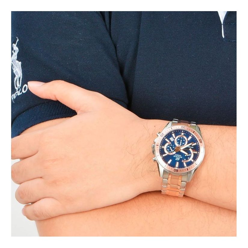 CASIO Quartz EDIFICE Stainless Steel Strap Mens Blue Analog EFR-552SG-2A2021