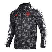 adidas MUFC Windbreakr Soccer/Football Manchester United Zipper Hooded Jacket Black EI9873
