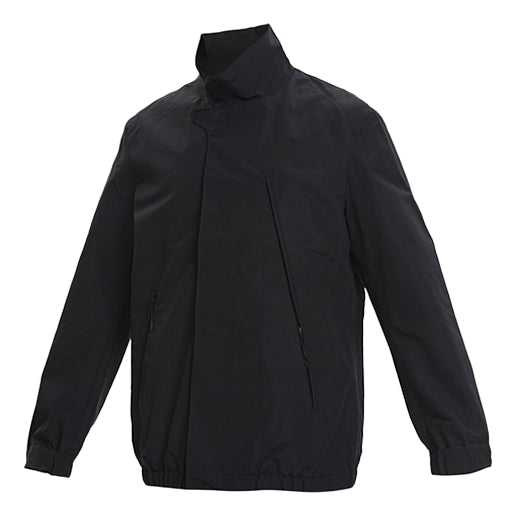 Men's Y-3 Loose Stand Collar Casual Zipper Jacket Black GK4561