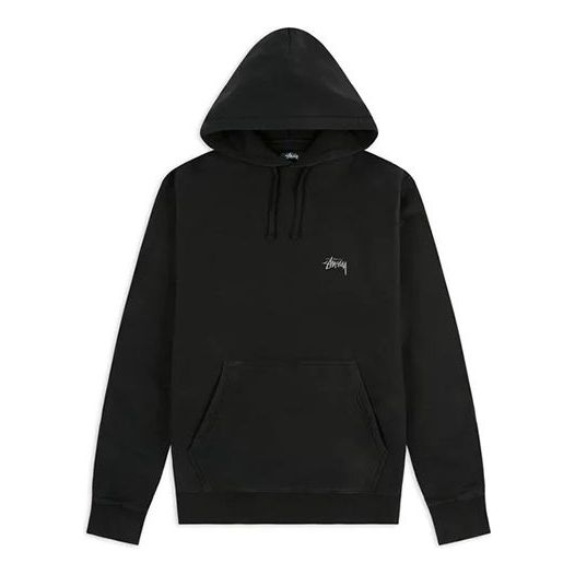 Men's Stussy Stock Logo Small logo Fleece Lined Black 118311BLAC