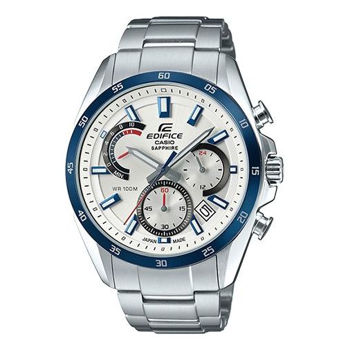 CASIO EDIFICE Sapphire Crystal Stainless Steel Strap Mens WhiteBlue Analog EFB-510JDB-7A2021