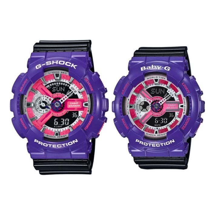 CASIO G-Shock Analog-Digital 'Purple' GA-110NC-6A+BA-110NC-6A