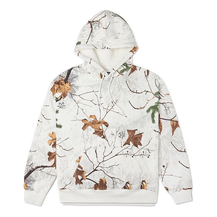 (WMNS) Converse Real Tree Hoodie Leaves Printing Casual White 10020287-A01