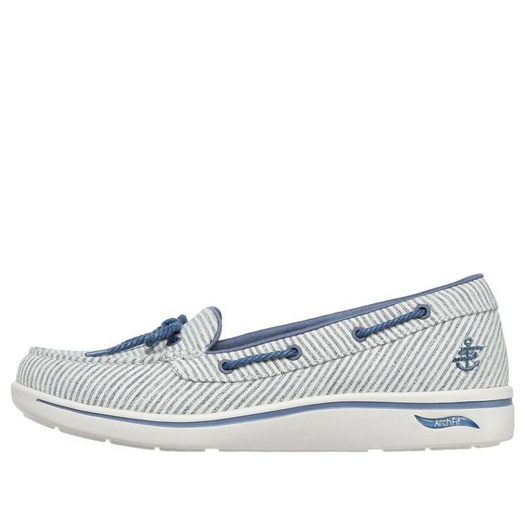 (WMNS) Skechers Arch Fit Uplift 'White Grey Blue' 136601-BLW