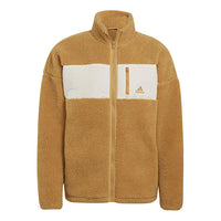 adidas logo Casual Splicing Stand Collar Sports Jacket Couple Style Yellow HI1185