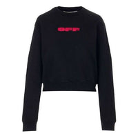 (WMNS) Off-White Logo Printing Long Sleeves Hoodie Ordinary Version Black OWBA026R21JER0011032