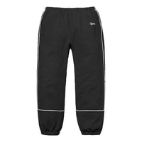 Supreme Piping Sweatpants 'Black White' SUP-SS18-406