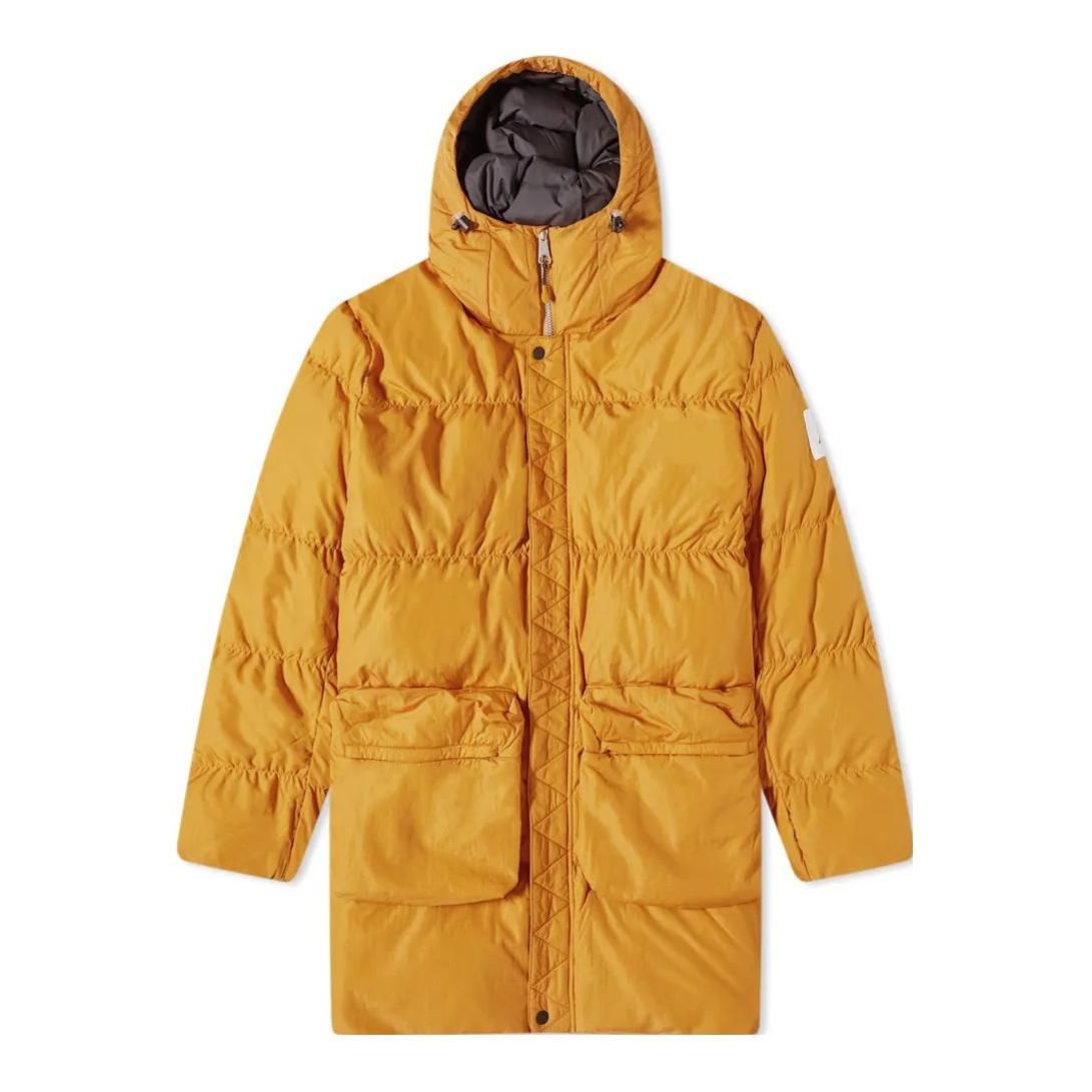 Air Jordan Solid Color logo Zipper Hooded Long Sleeves Down Jacket Men's Yellow DQ7346-712