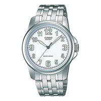 CASIO Waterproof Stainless Steel Strap Mens SilverWhite Analog MTP-1216A-7B2021