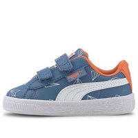 (TD) PUMA Basket Paper Plane Casual Board Shoes White/Blue/Orange 371188-02