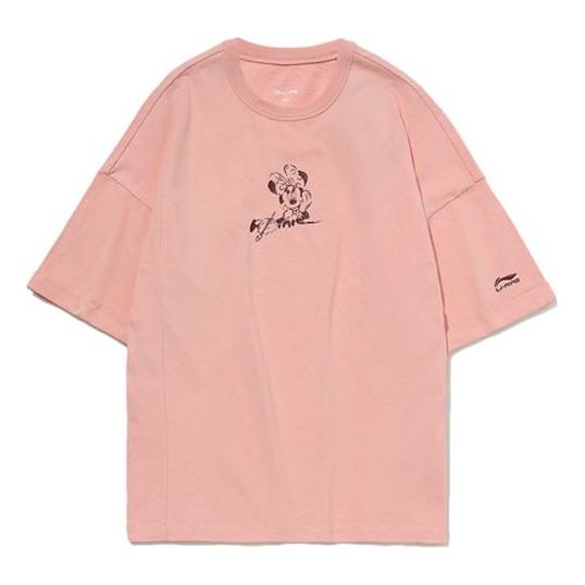 Li-Ning x Disney Crossover Round Neck Loose Casual Short Sleeve Red AHSR038-1
