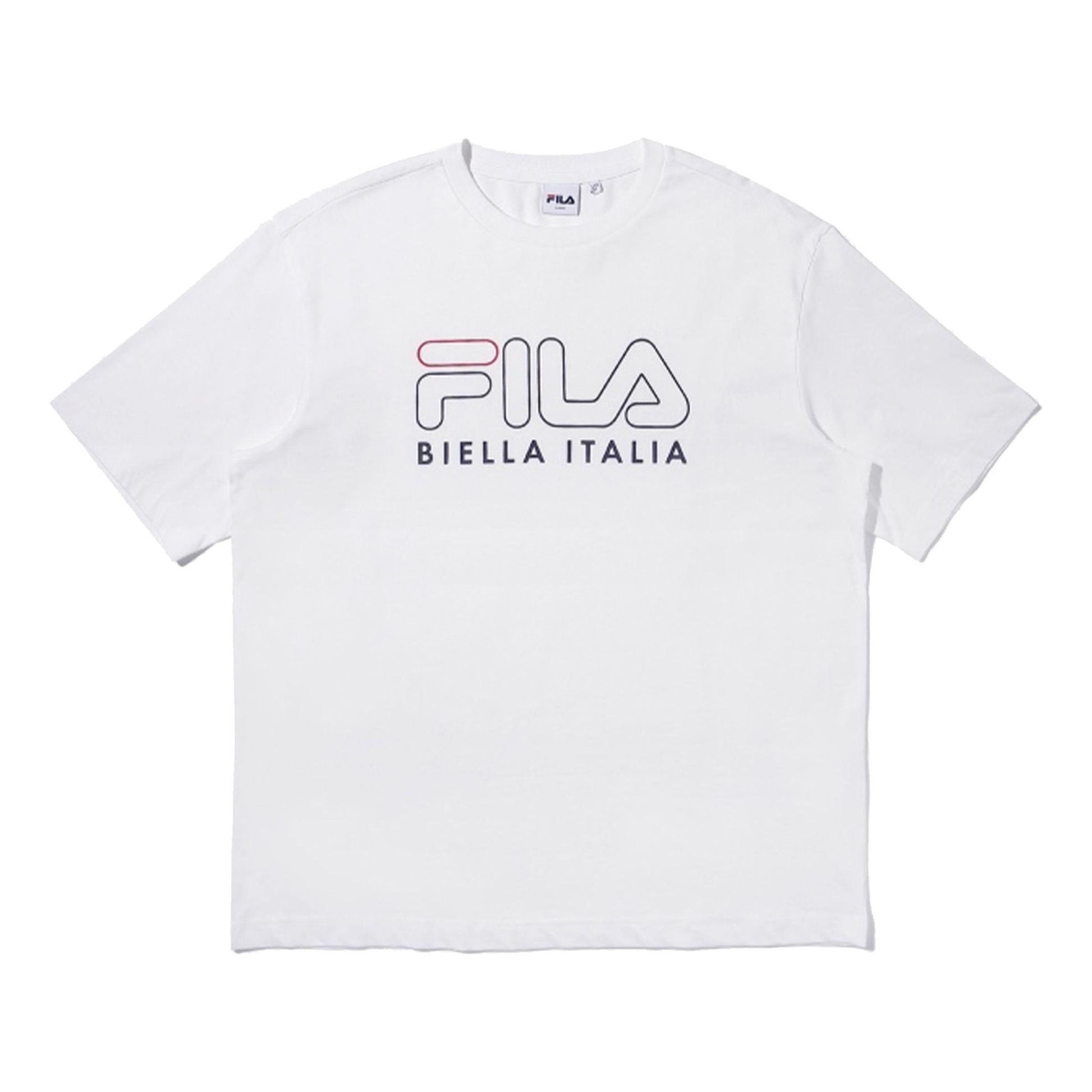 FILA Logo Printing Athleisure Casual Sports Round Neck Short Sleeve Couple Style White FS2RSD2101X-OWH