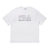 FILA Logo Printing Athleisure Casual Sports Round Neck Short Sleeve Couple Style White FS2RSD2101X-OWH