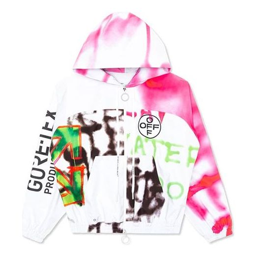 Off-White Goretex Graffiti Printing Hooded Jacket Men Multicolor OMBB053E19E350200188