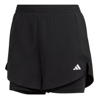 (WMNS) adidas AEROREADY Made for Training Minimal Two-in-One Shorts Asia Sizing 'Black' HN1044
